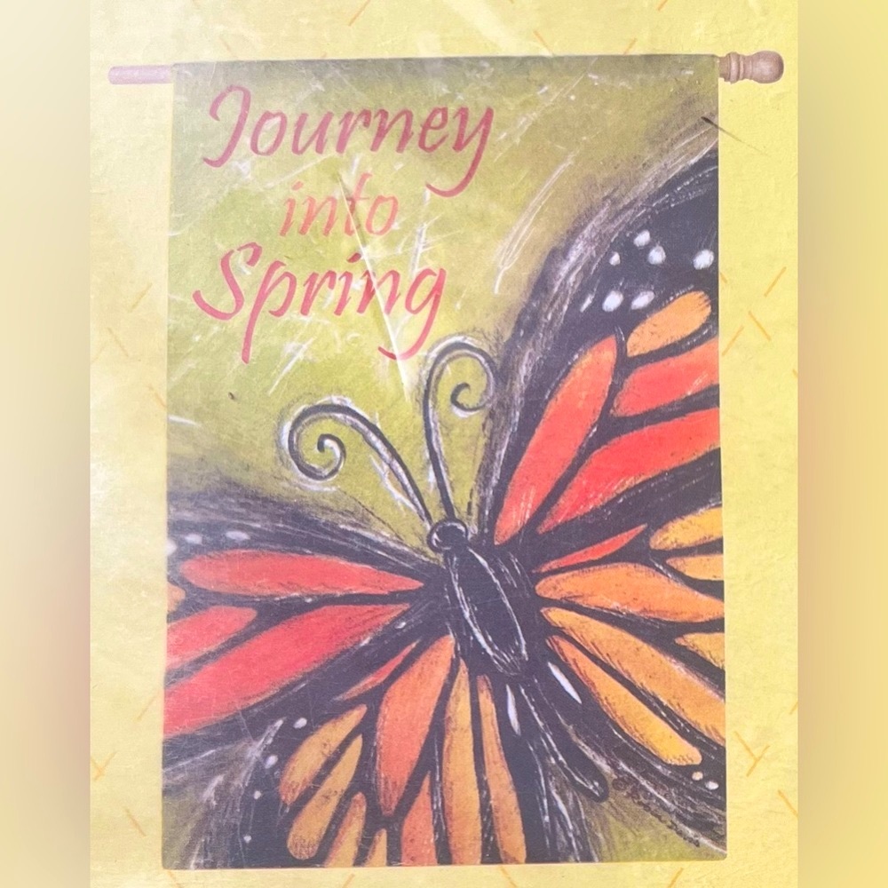Evergreen large Monarch Butterfly Spring outdoor decor flag NEW